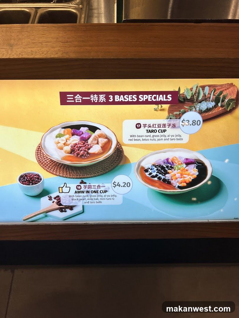 3 Bases Specials Menu Display