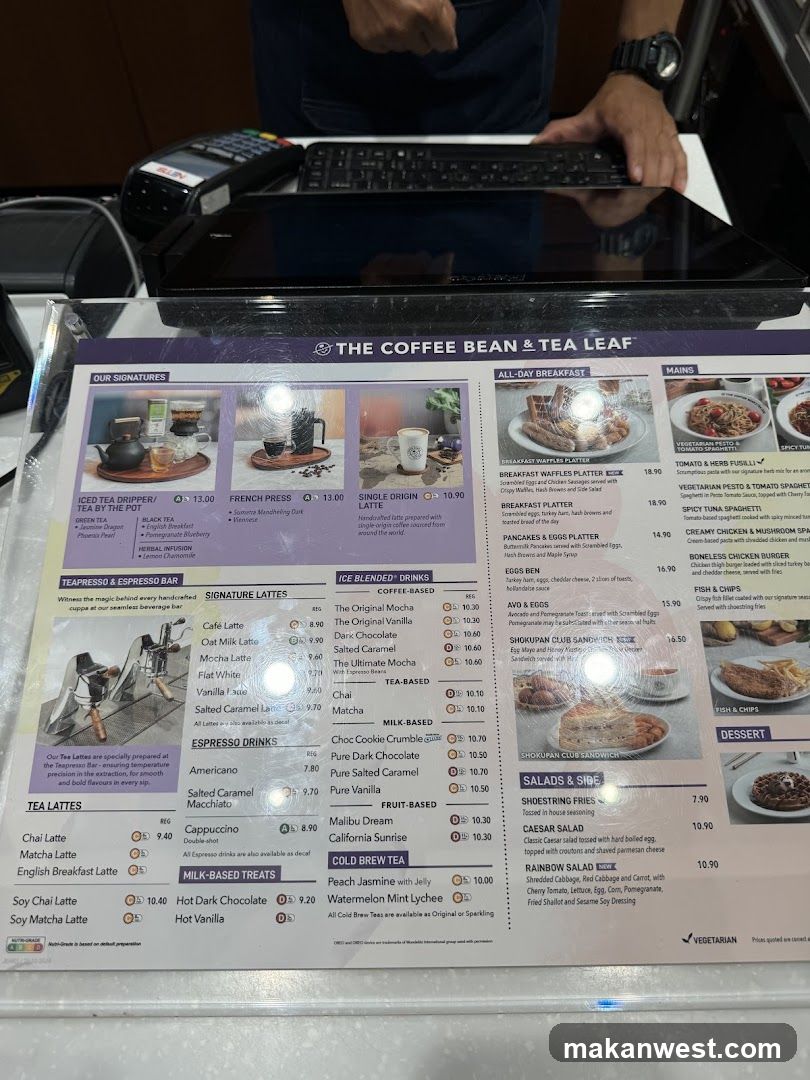 The Coffee Bean & Tea Leaf Menu