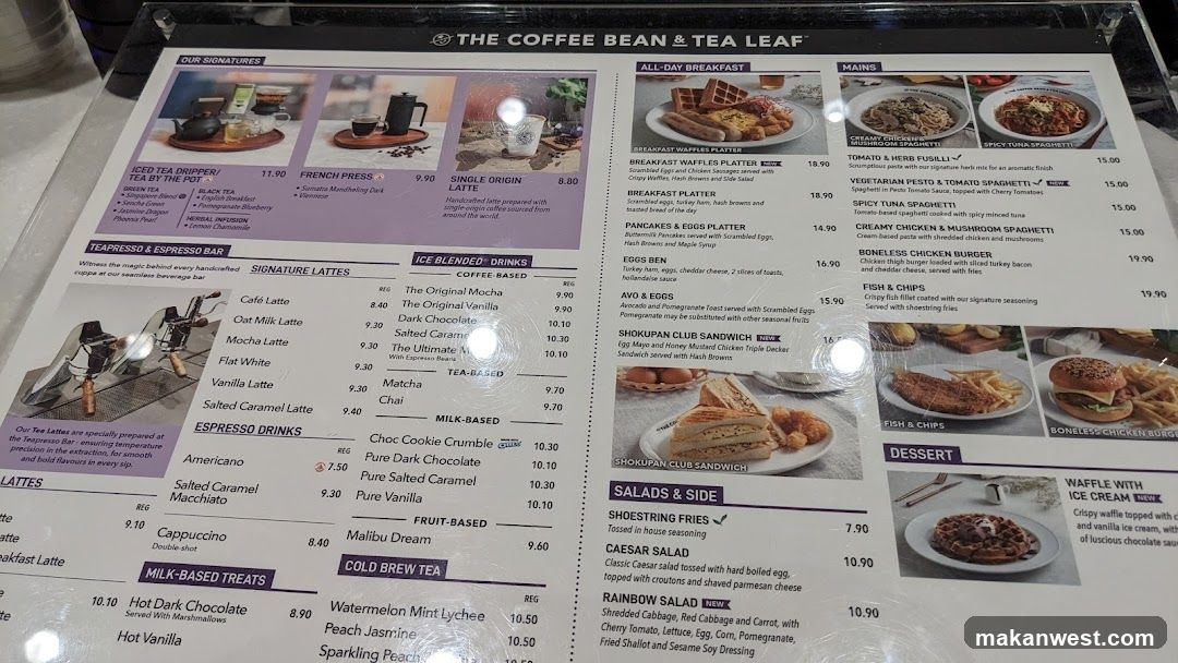 The Coffee Bean & Tea Leaf Menu