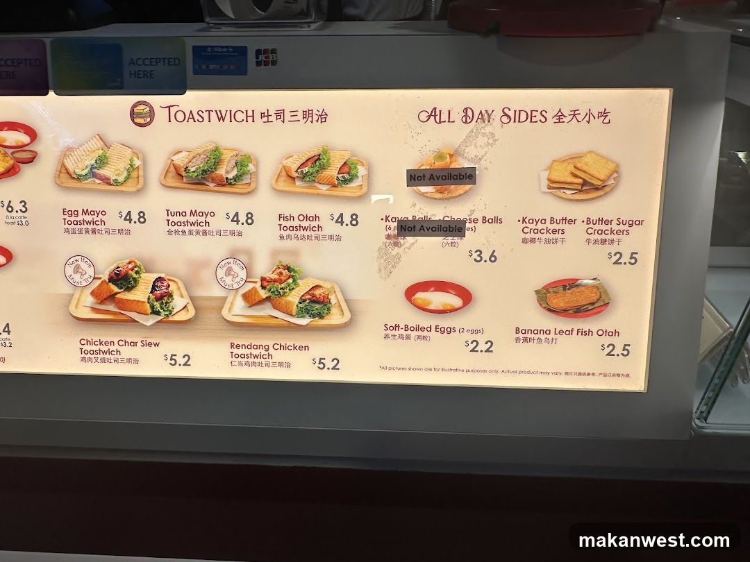 Toastwich & All Day Sides Menu Board