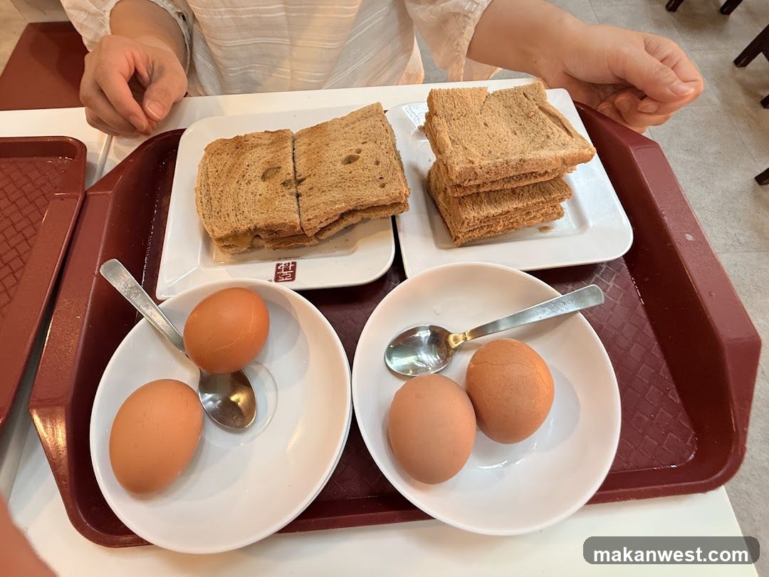 Breakfast Tray with Toast and Boiled Eggs