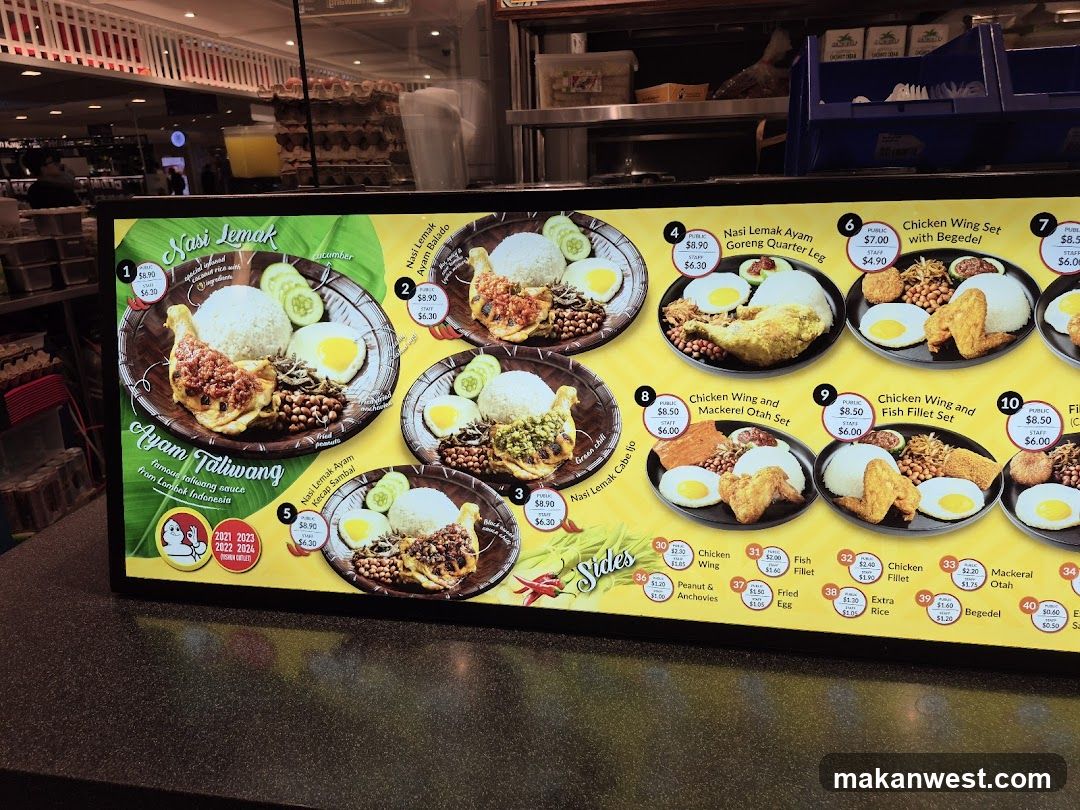 Nasi Lemak Menu Board