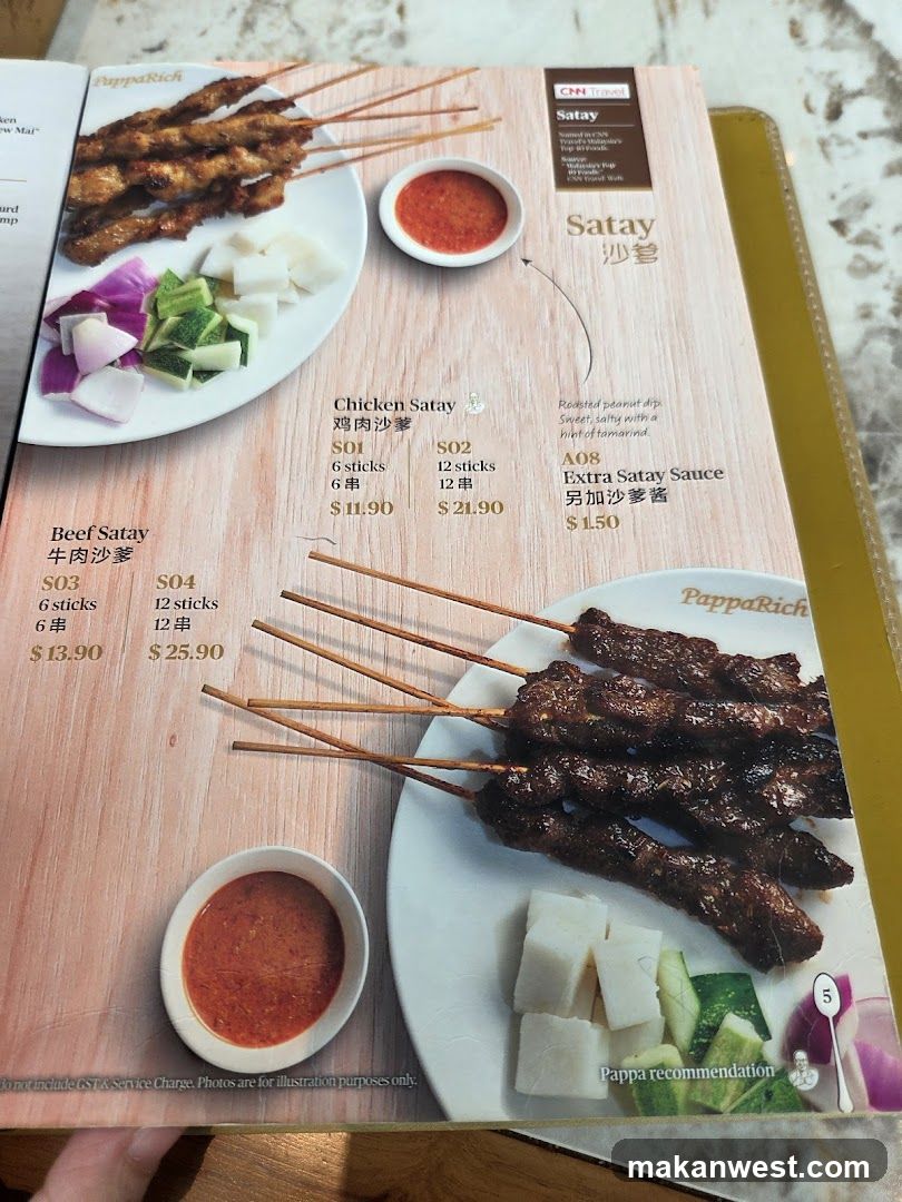 Satay Menu Page