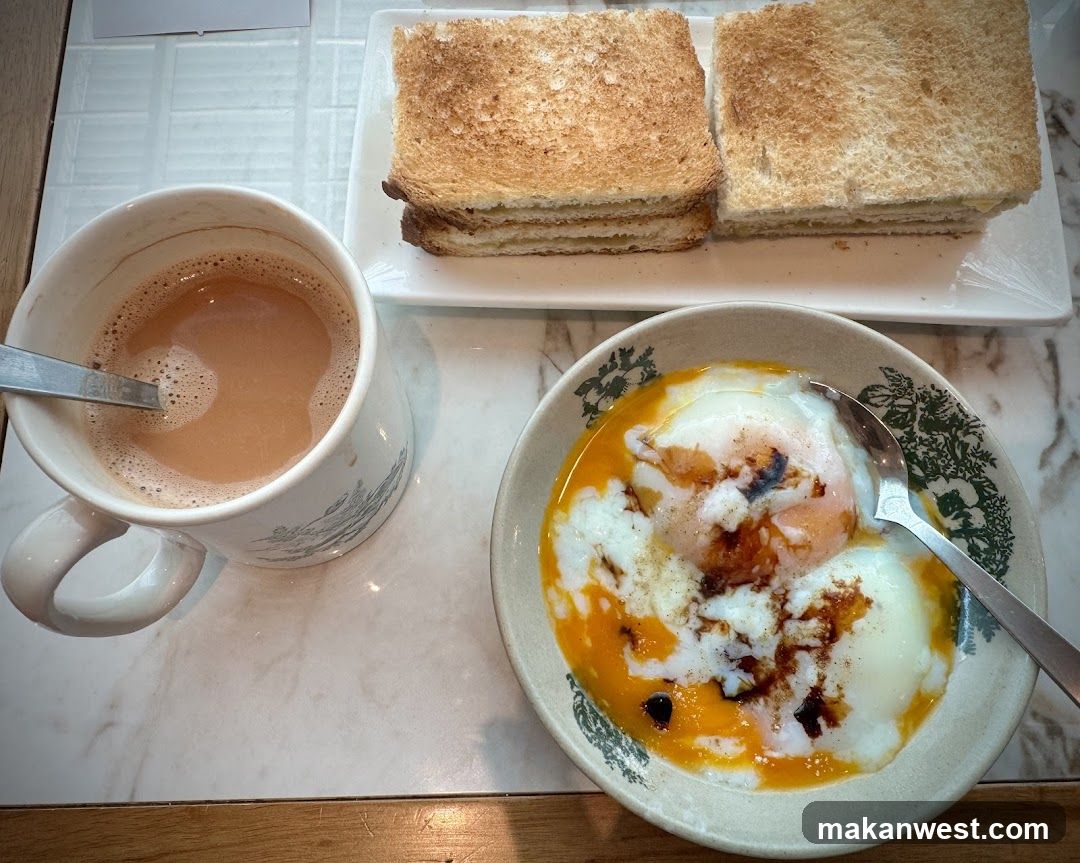 Breakfast Meal with Toast and Eggs