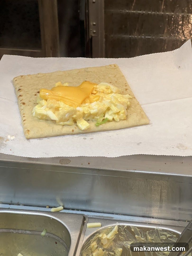 Cheese and Scrambled Eggs Wrap