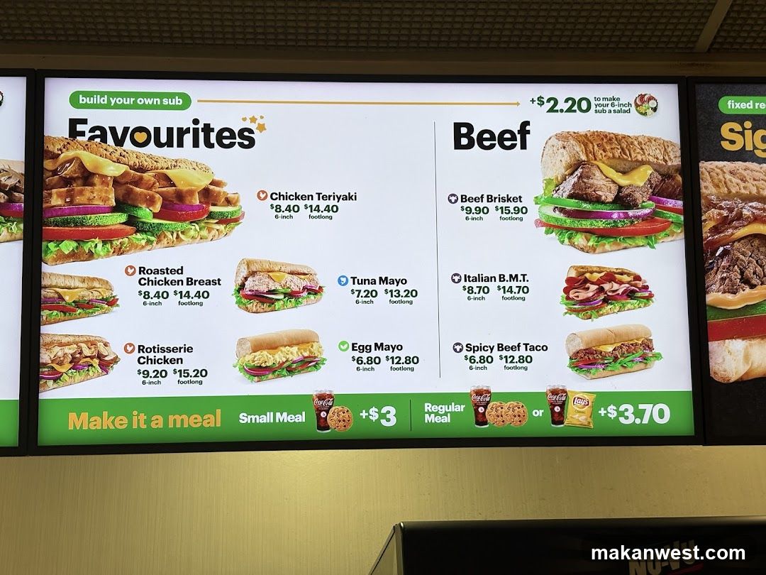 Sub Sandwich Menu Board