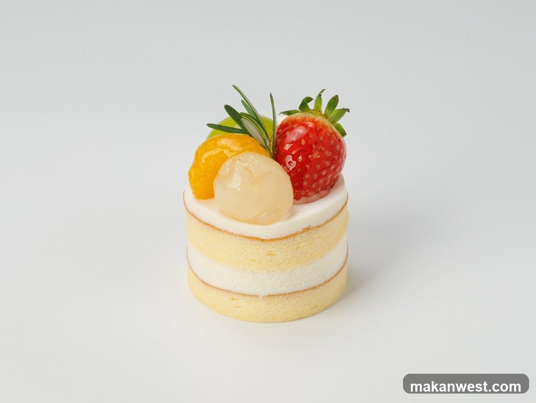 Mini Layered Cake with Fresh Fruit Topping