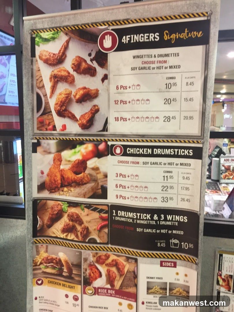 4Fingers Signature Menu Board