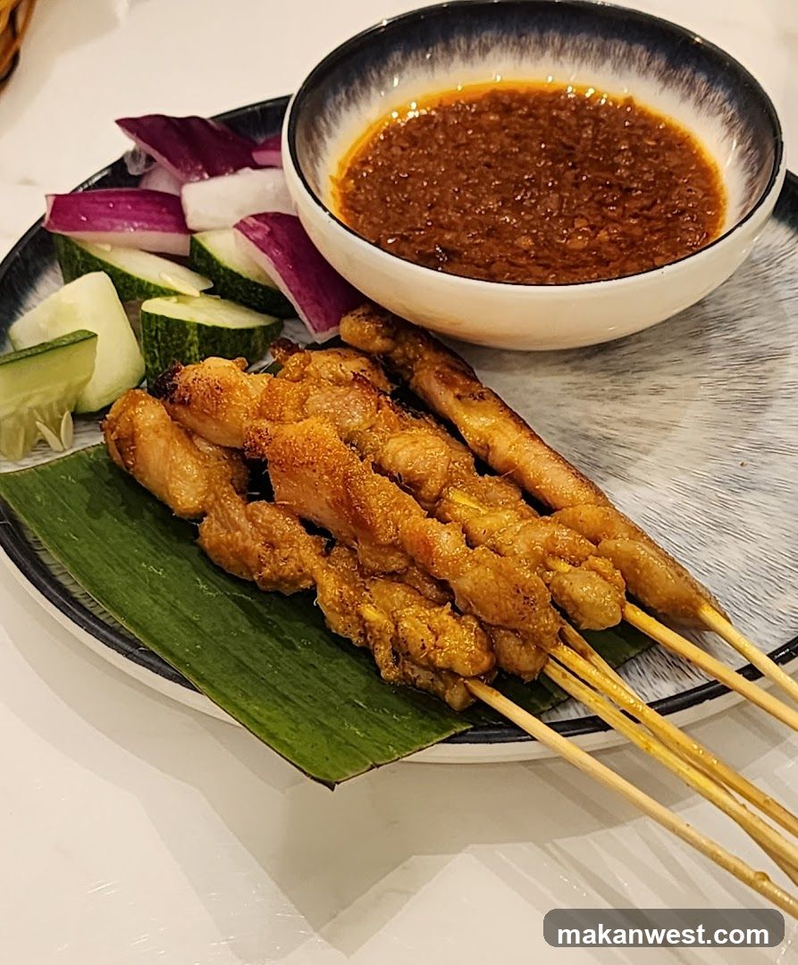 Grilled Satay Skewers with Side Salad and Sauce