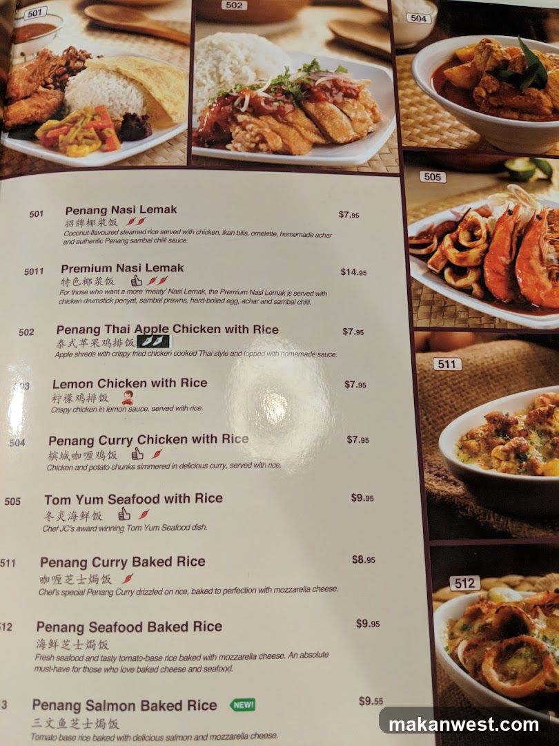 Penang Cuisine Menu