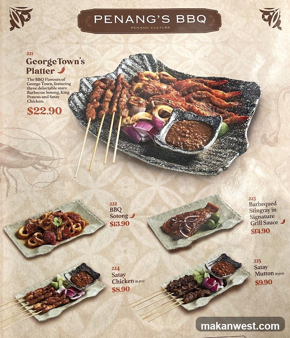 Penang's BBQ Menu Page