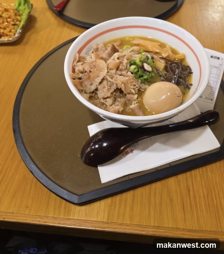 Ramen Bowl with Halved Egg and Tofu