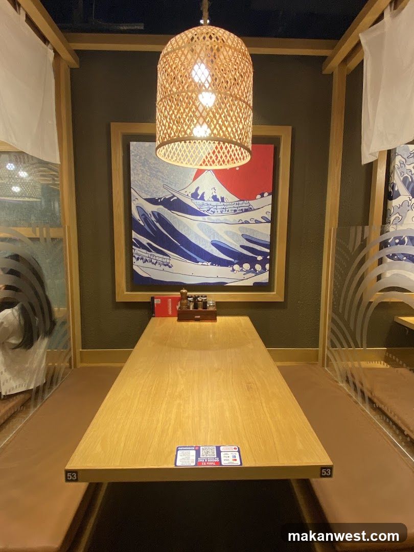Japanese-style dining booth interior