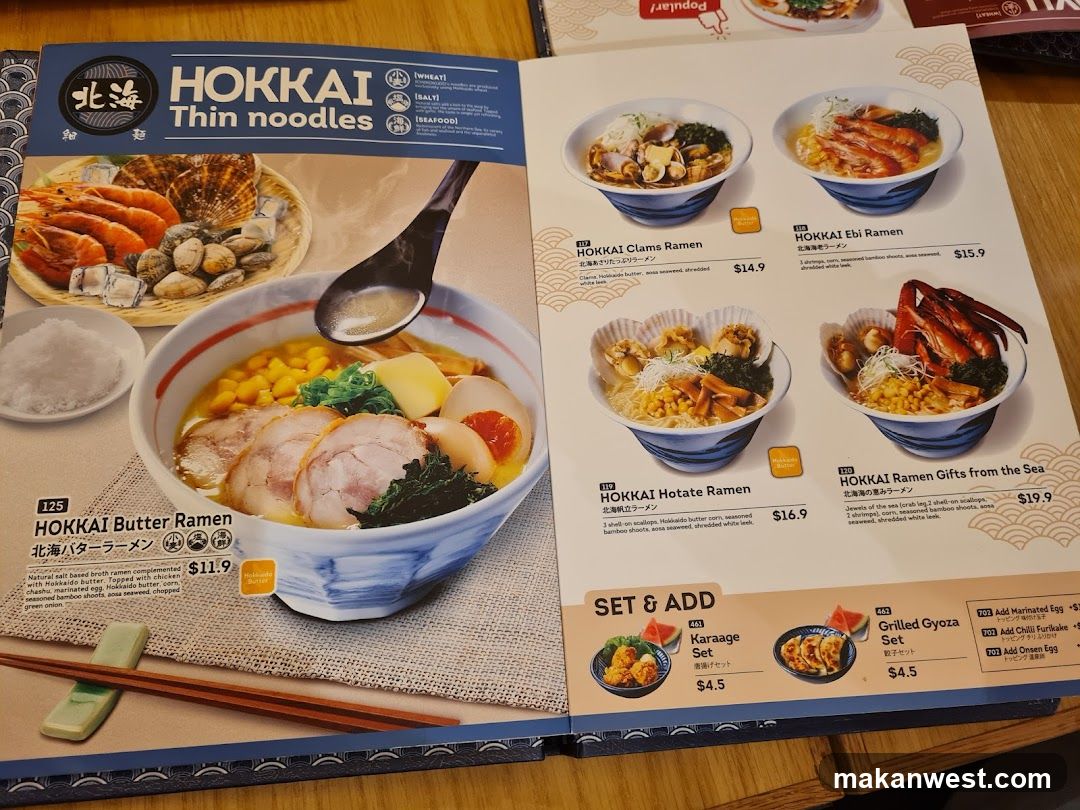 Hokkai Thin Noodles Menu