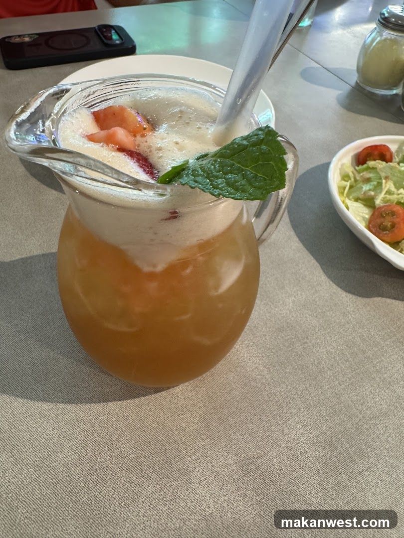 Fruit Punch with Mint Garnish