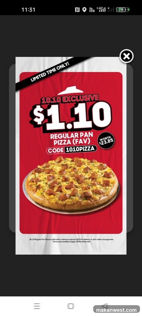$1.10 Pizza Promo Flyer