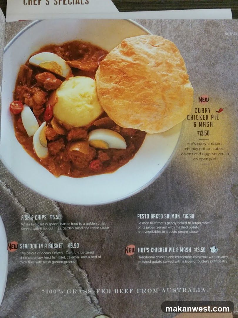 Chef's Specials Menu Page