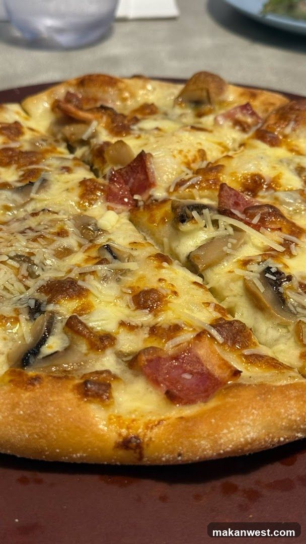 Pizza with Mushrooms and Bacon