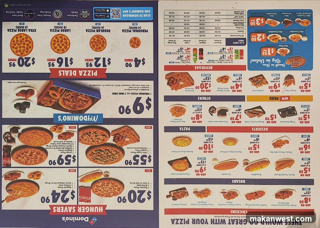 Domino's Pizza Menu