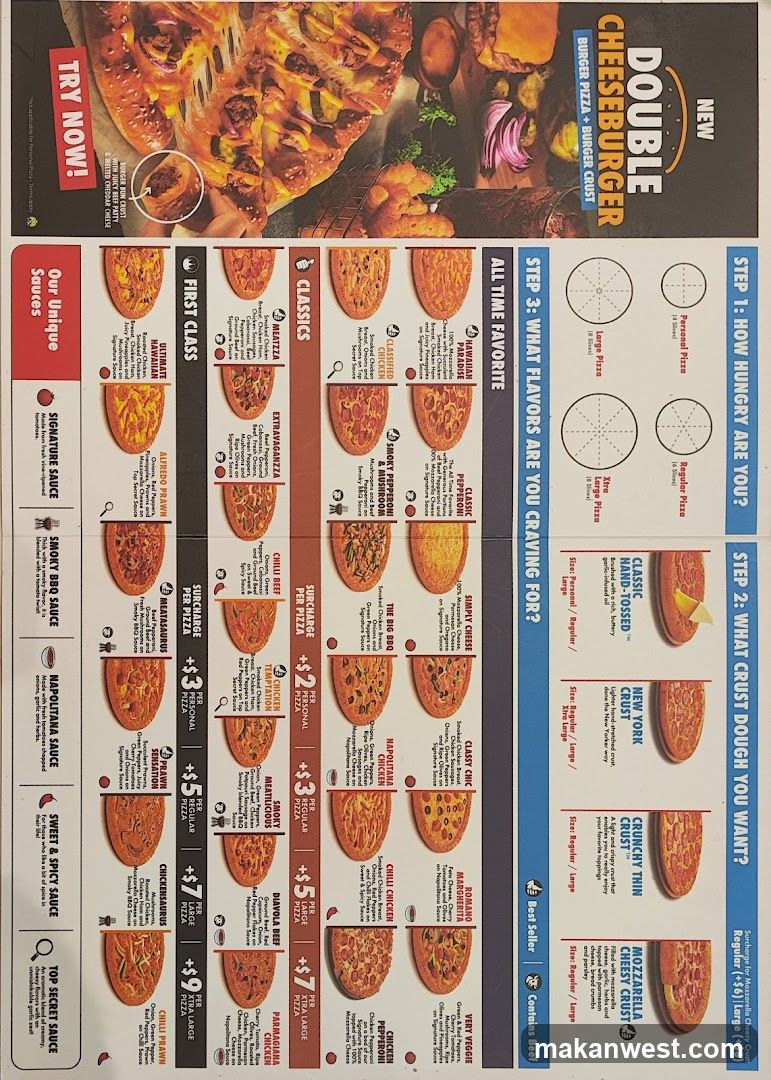 Double Cheeseburger & Pizza Menu