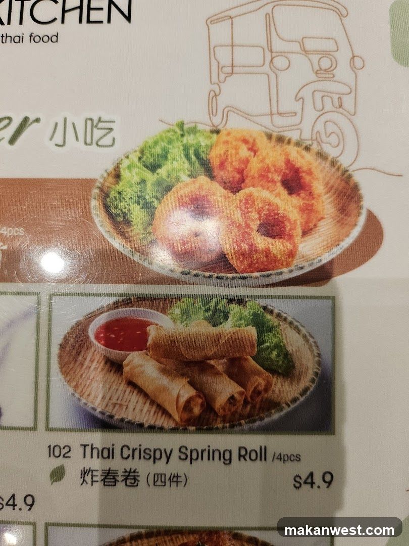 Thai Food Menu Board
