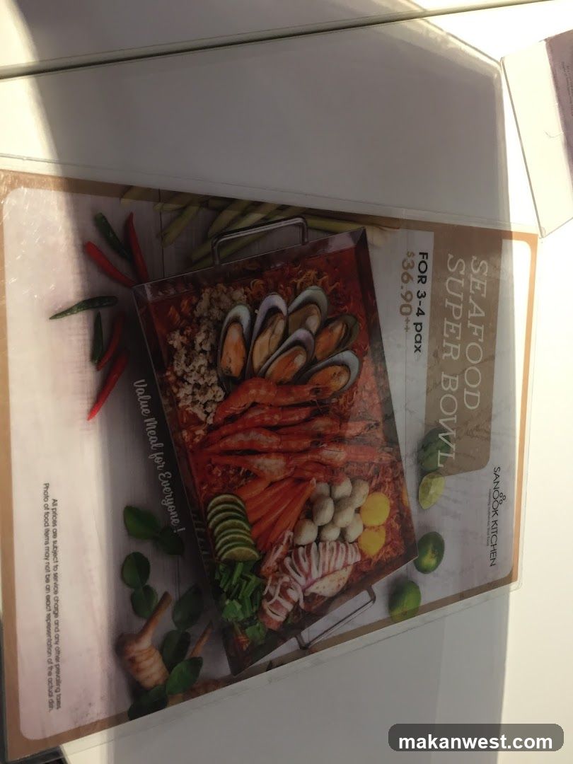 Seafood Super Bowl Menu Card