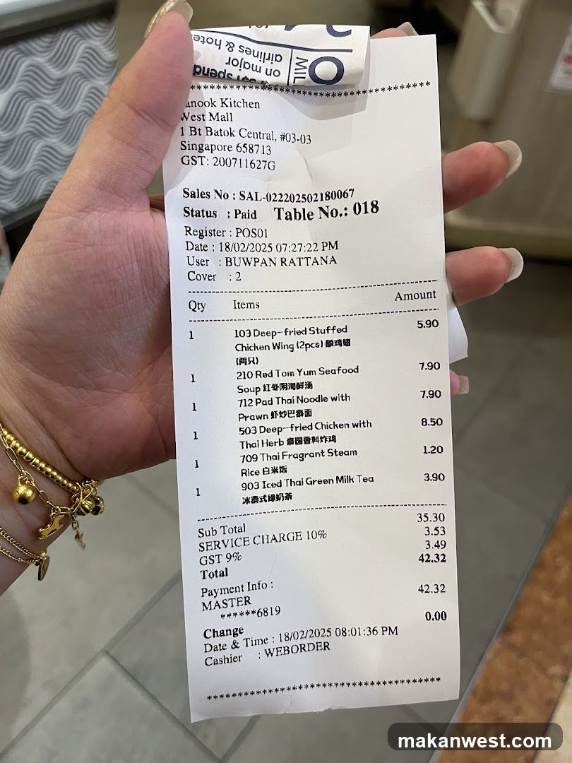 Receipt held in hand