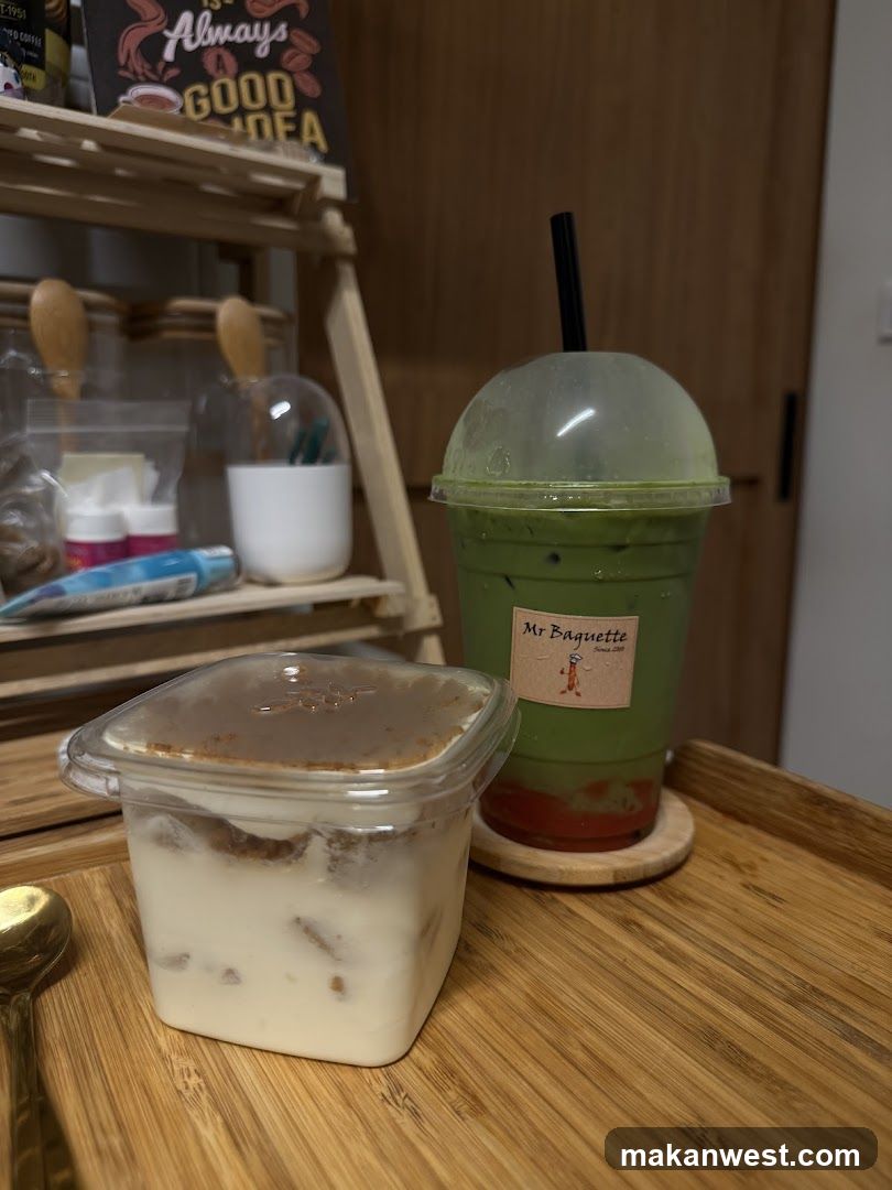 Matcha Latte and Dessert