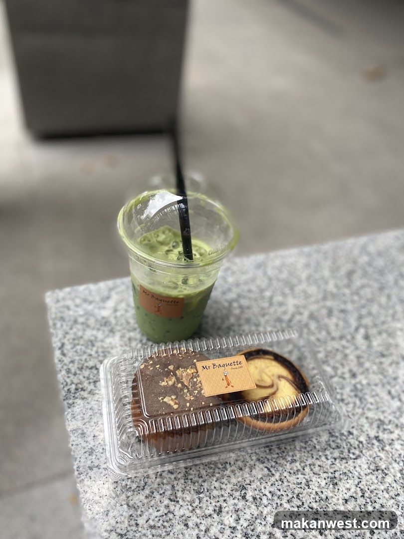 Matcha Latte and Pastry