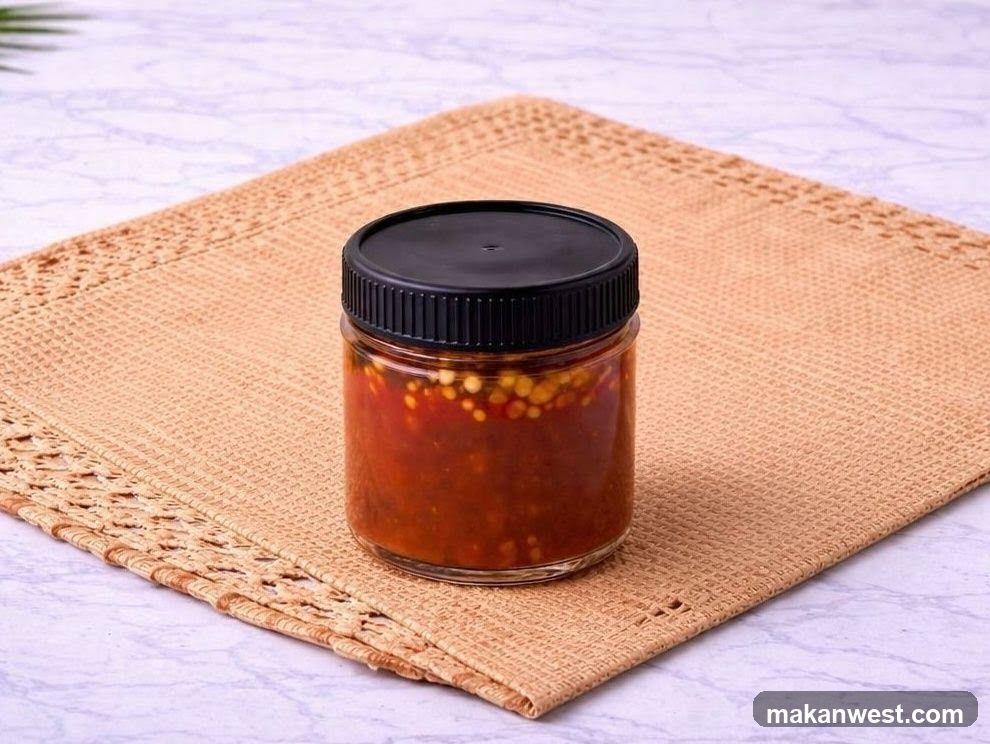 Jar of Red Sauce on Woven Mat
