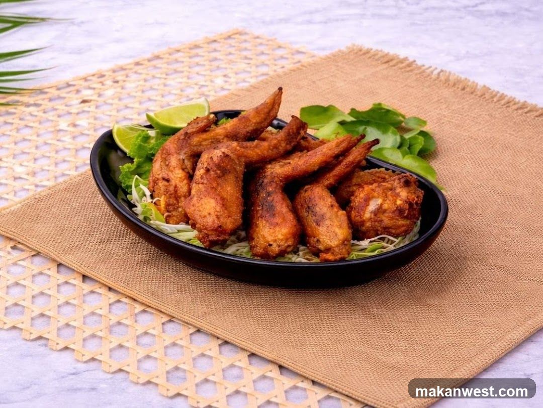 Fried Chicken Wings with Lime and Greens