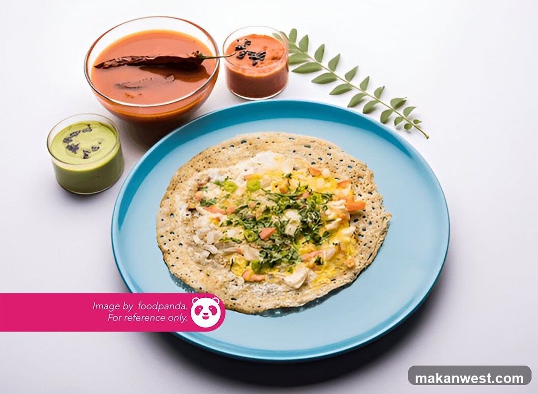 Dosa with Chutneys and Curry