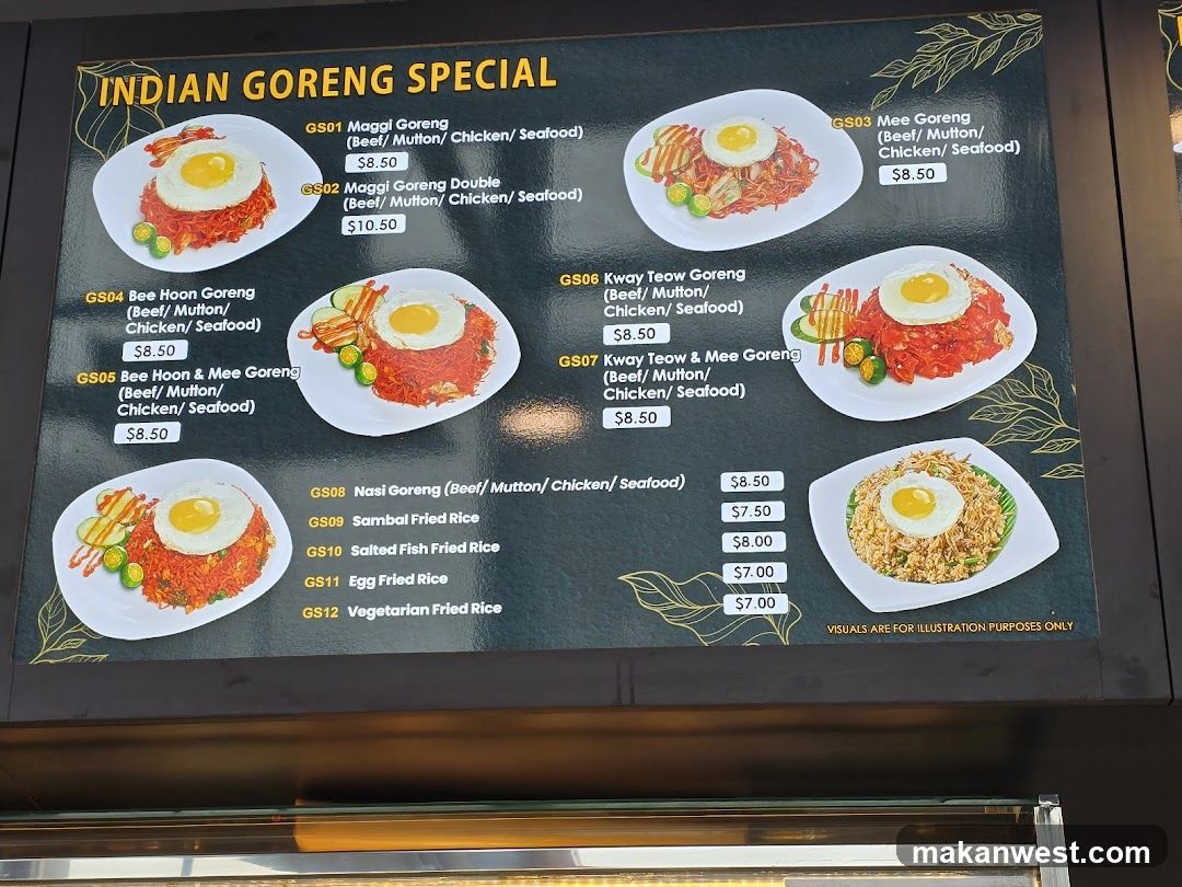 Indian Goreng Special Menu Board