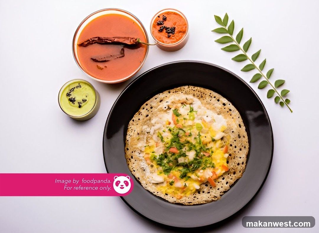 Dosa with Chutneys and Curry