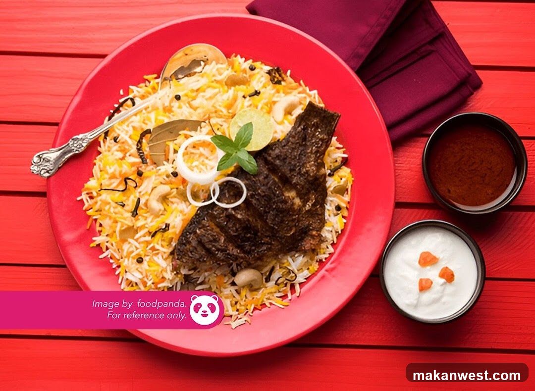 Biryani Dish with Side Sauces
