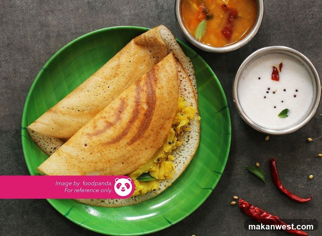 Dosa with Sambar and Chutney