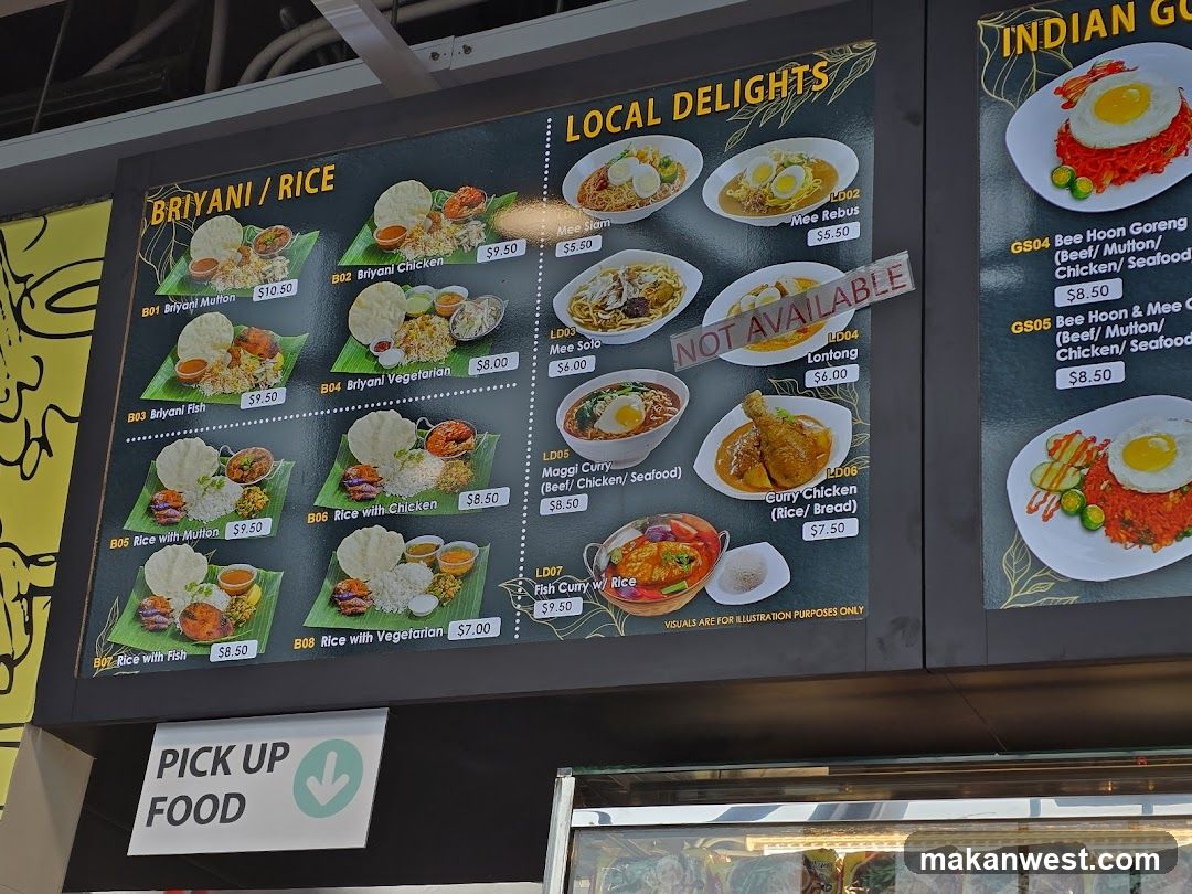 Biryani / Rice & Local Delights Menu Board