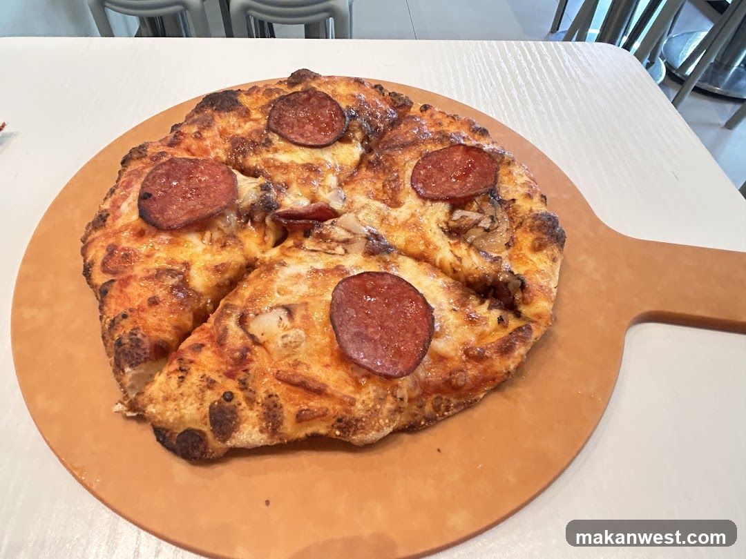 Pepperoni Pizza on Wooden Board