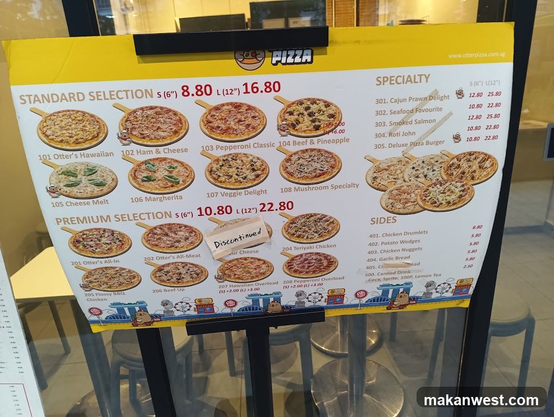 Otter's Pizza Menu Board