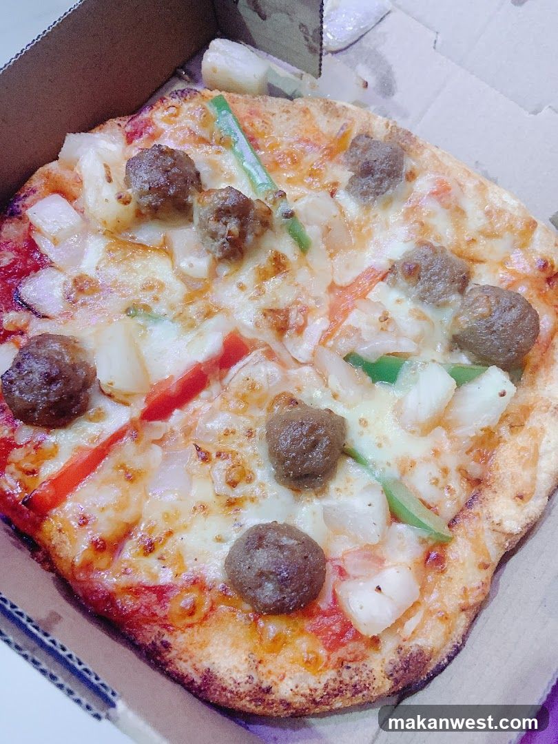 Pizza with Meatballs and Peppers