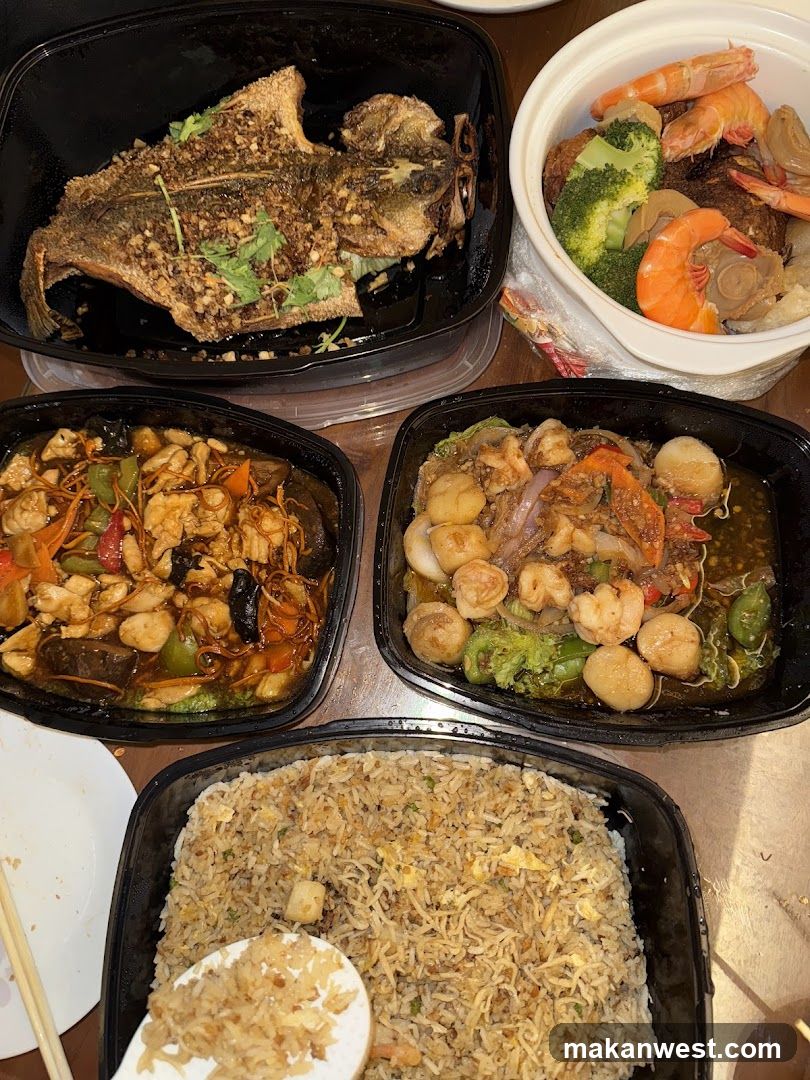 Chinese Takeout Meal Spread