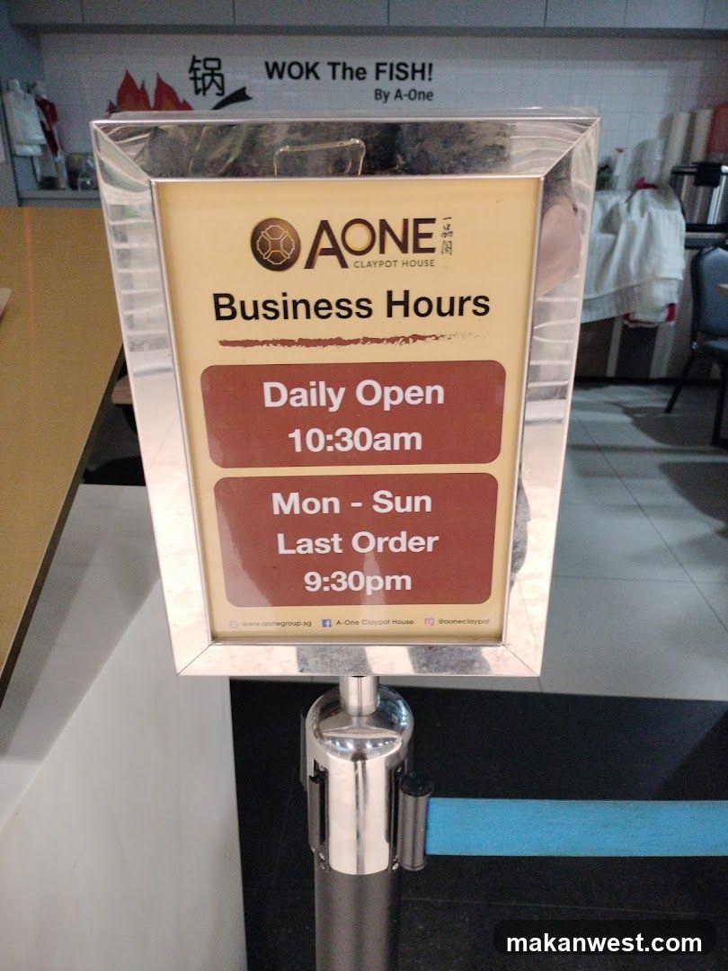 A-One Claypot House Business Hours Sign