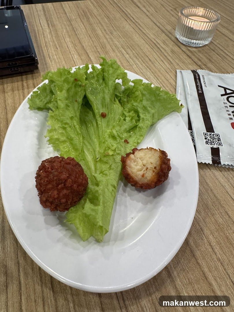 Food Plate with Lettuce and Fried Items