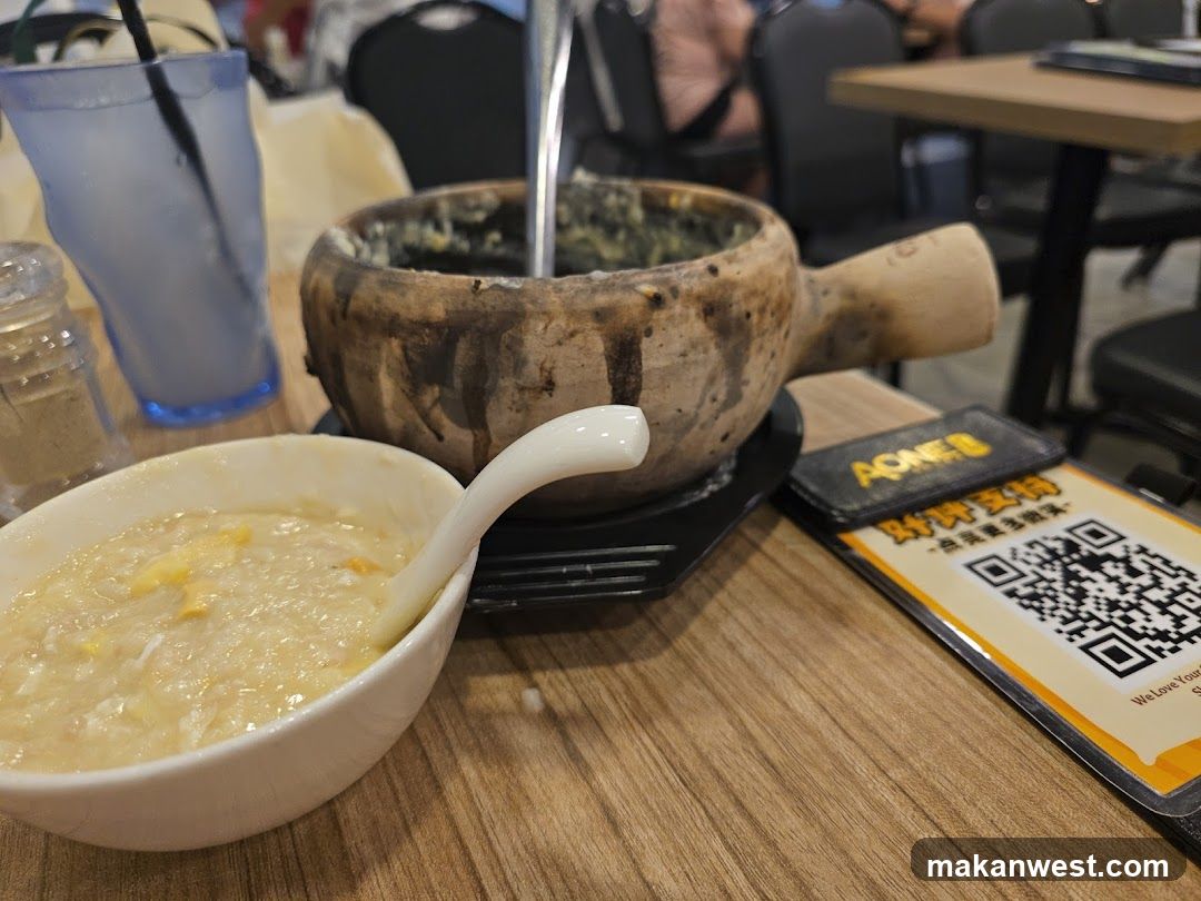 Food on table with QR code