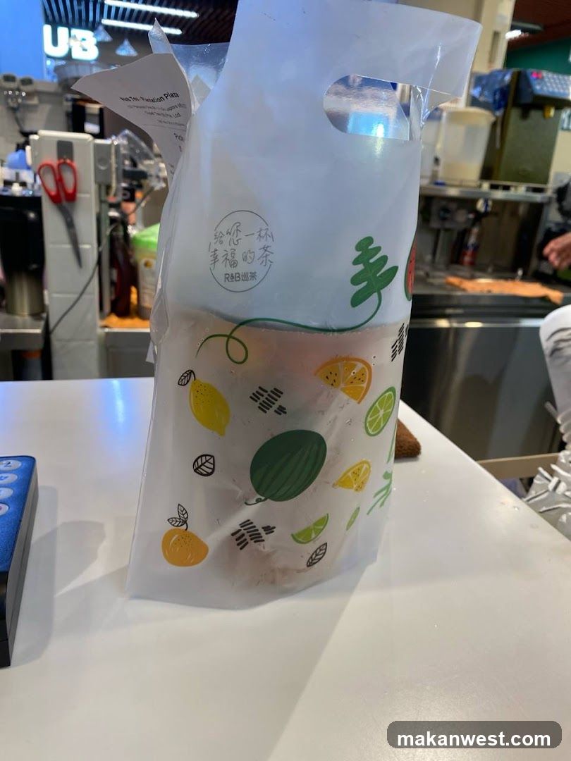 Beverage Bag with Fruit Illustrations