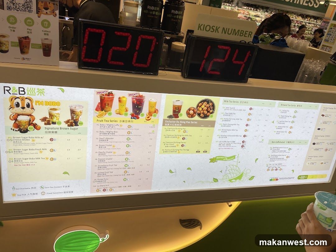 R&B Tea Menu Board