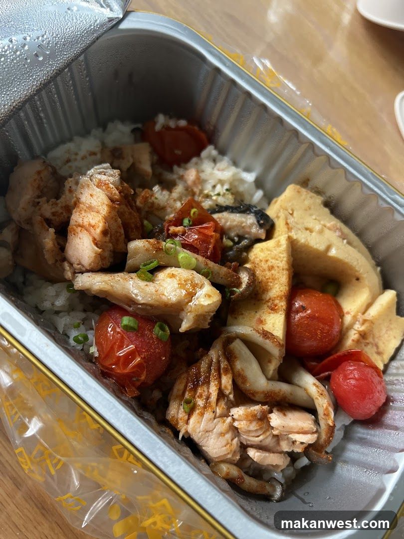 Aluminum Food Container with Rice and Tofu
