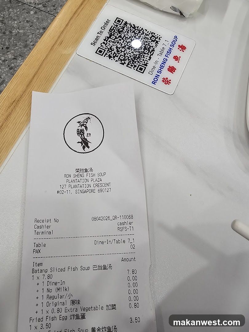 Receipt and QR Card on Table