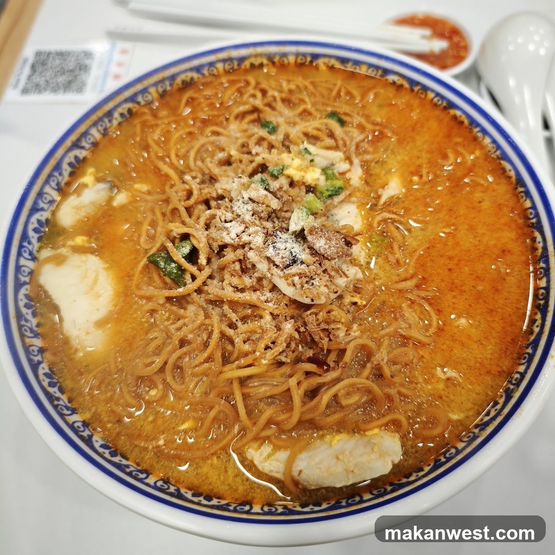 Bowl of Noodle Soup with Toppings