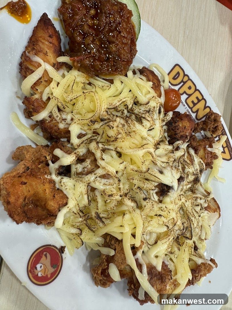 Fried Chicken with Cheese and Sauce
